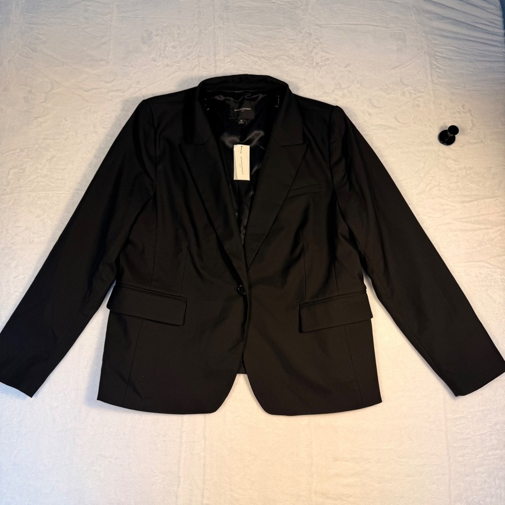 Banana Republic Black One Button Blazer Suit Jacket Size 18 NWT